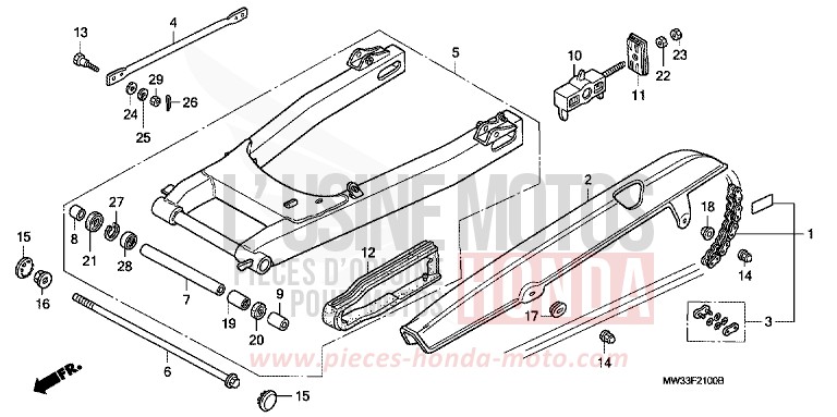 SWINGARM for CB Seven Fifty CANDY GLORY RED-U (R101) from 1992